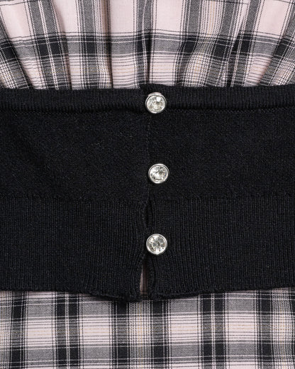 ビジューカーデ×チェックワンピセット