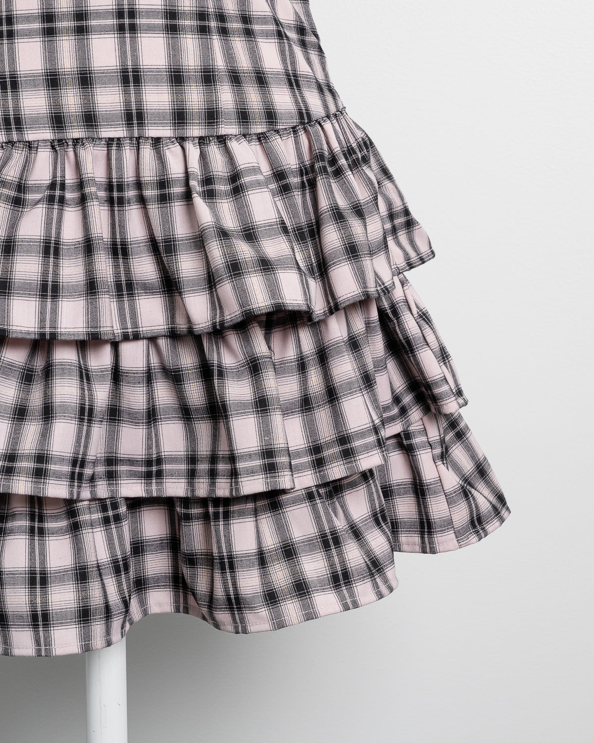 ビジューカーデ×チェックワンピセット