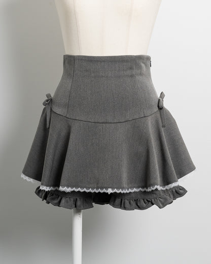 ハイウエストフレアフリルスカパン