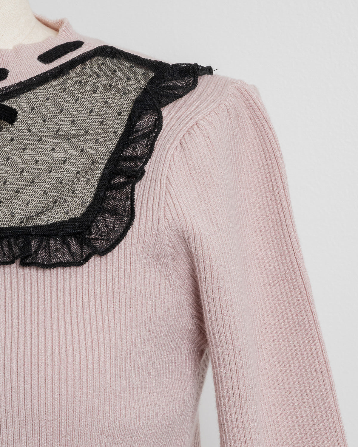 スクエアフリルドットチュールニット