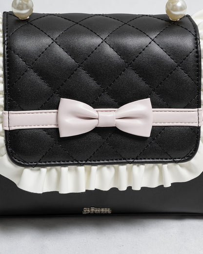 フロントリボンキルティングフラップバッグ