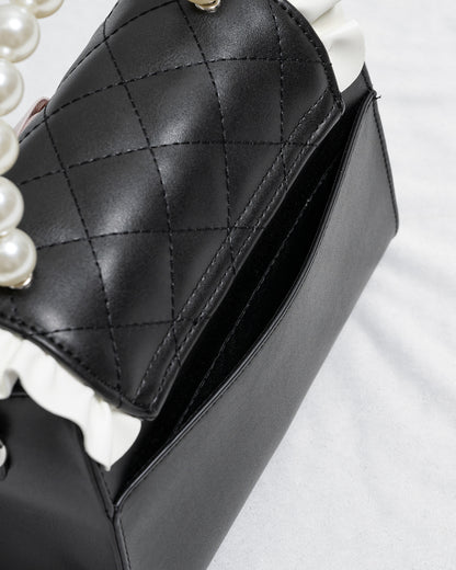 フロントリボンキルティングフラップバッグ