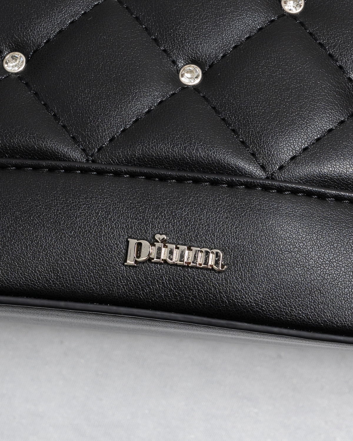 ハートポーチ付きビジューラウンドバッグ