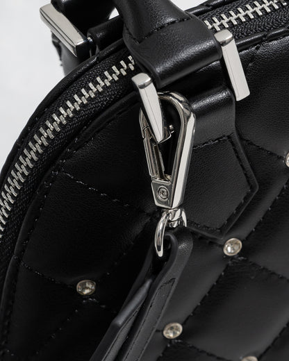 ハートポーチ付きビジューラウンドバッグ