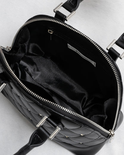 ハートポーチ付きビジューラウンドバッグ