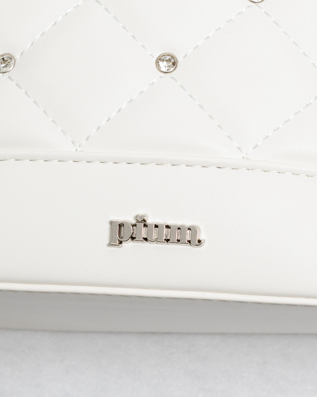 ハートポーチ付きビジューラウンドバッグ