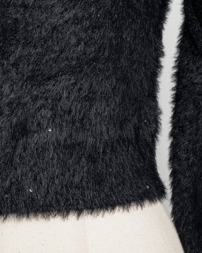 テープリボンラメフェザーニット