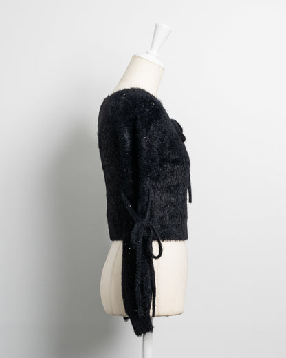 テープリボンラメフェザーニット