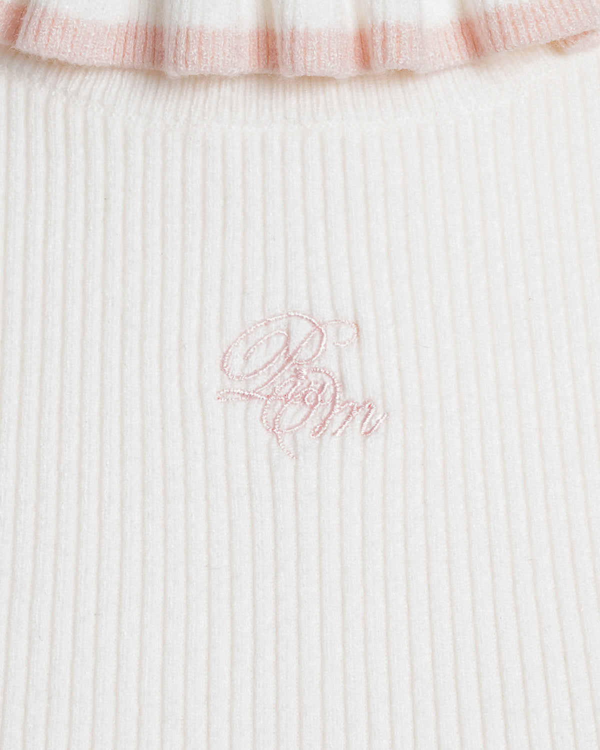 プチタートルフリルリブニットトップス