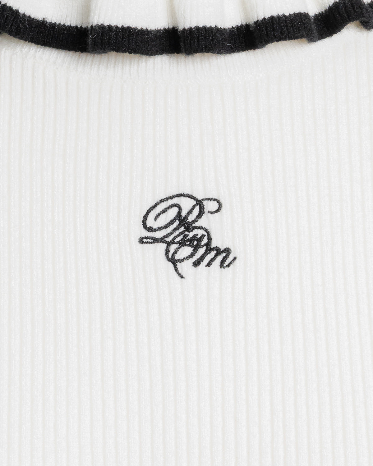 プチタートルフリルリブニットトップス