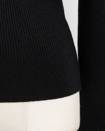 プチタートルフリルリブニットトップス