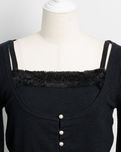 ファー付きキャミニットセット