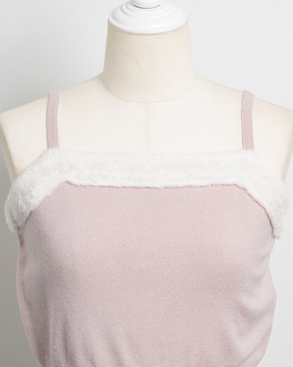 ファー付きキャミニットセット