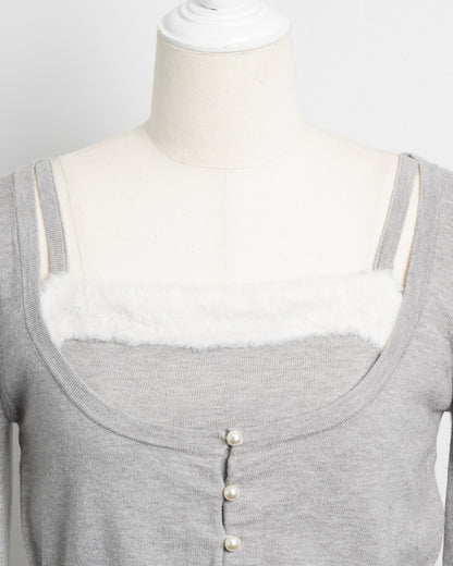 ファー付きキャミニットセット