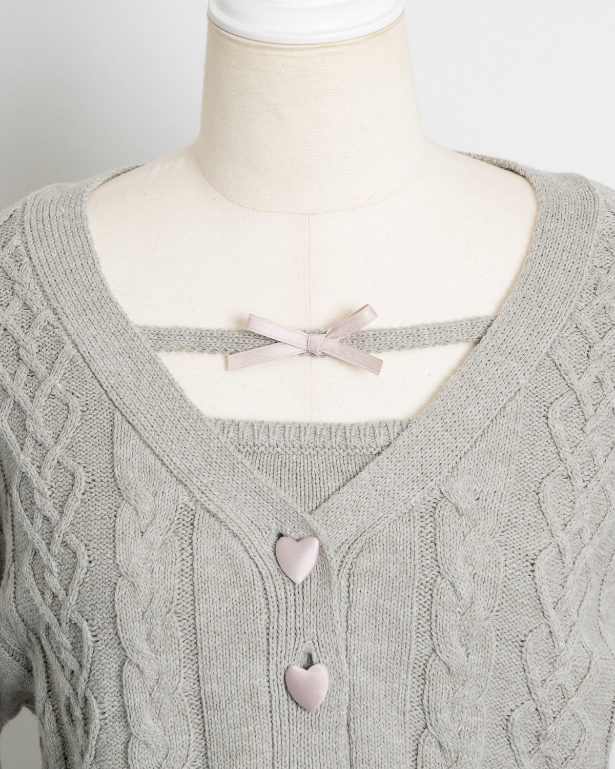 ケーブルカーディガン×キャミセット