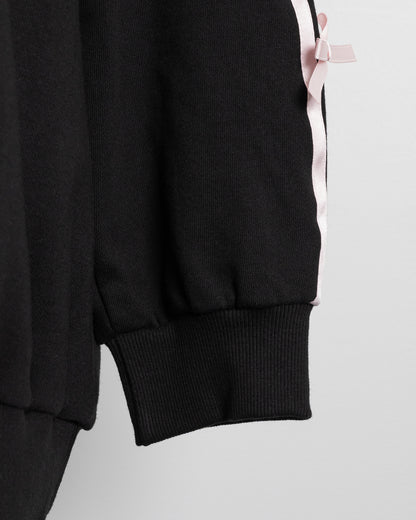 ビジューロゴリボンオーバーサイズスウェット