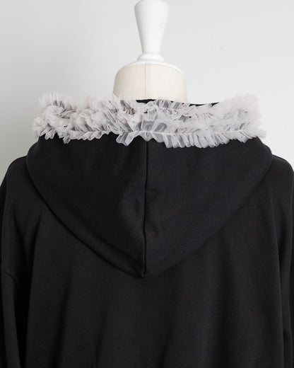 チュールフリルパーカーセットアップ