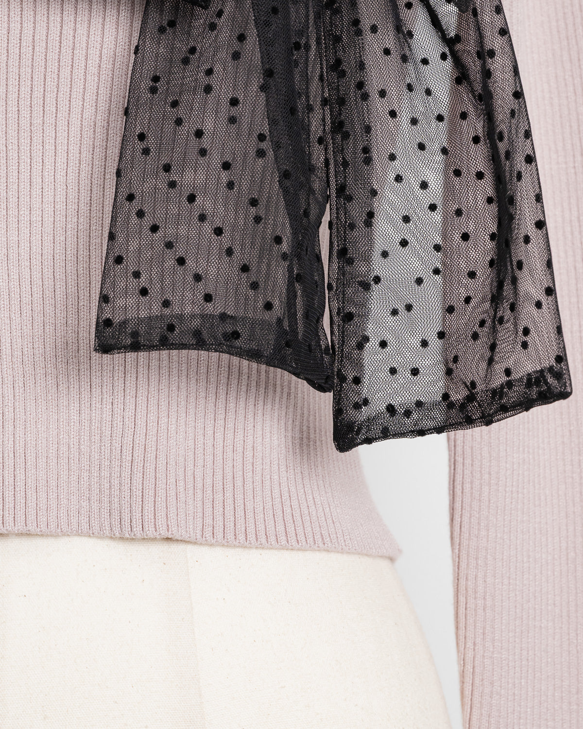 チュールリボンニット