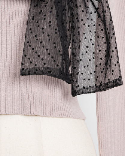 チュールリボンニット