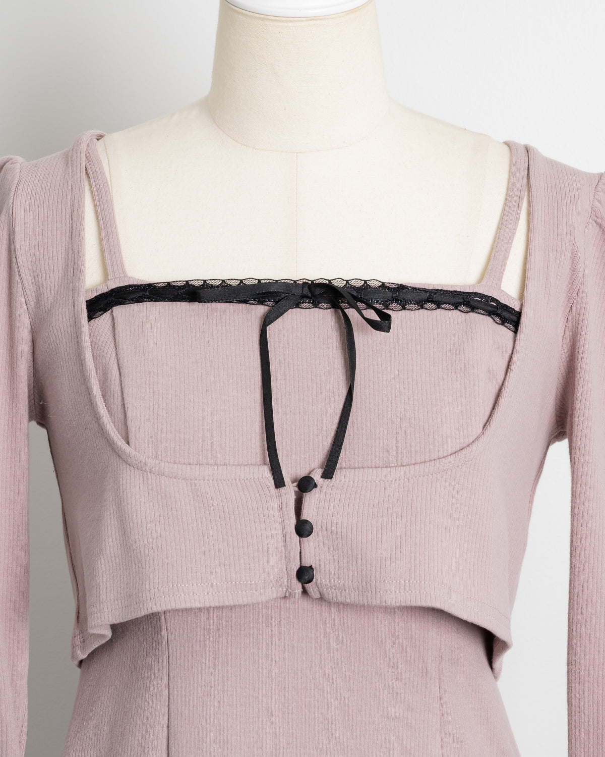 プリーツリブミニワンピセット