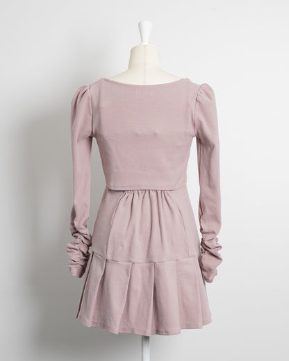 プリーツリブミニワンピセット