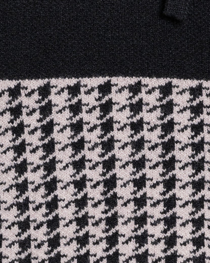 カットアウト千鳥柄ニットワンピース