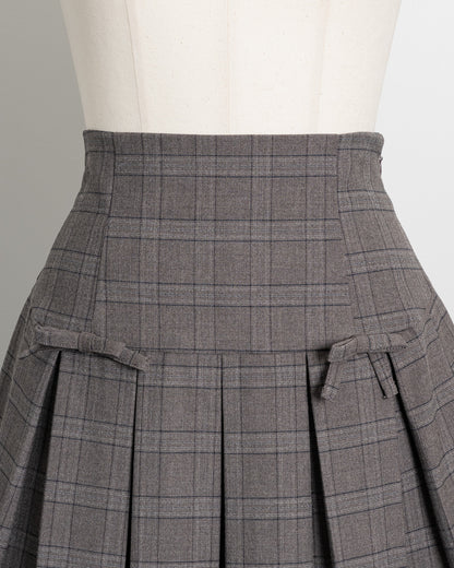 ミニリボンコットンフリルプリーツスカート