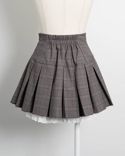 ミニリボンコットンフリルプリーツスカート