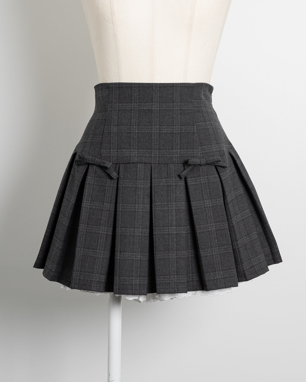 ミニリボンコットンフリルプリーツスカート – pium