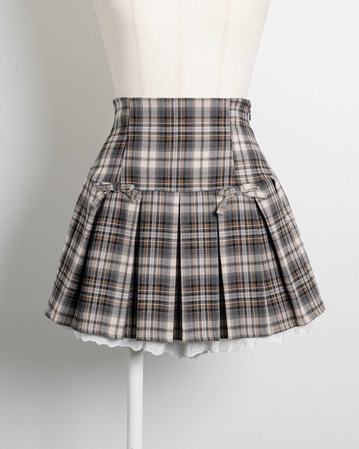 ミニリボンコットンフリルプリーツスカート – pium