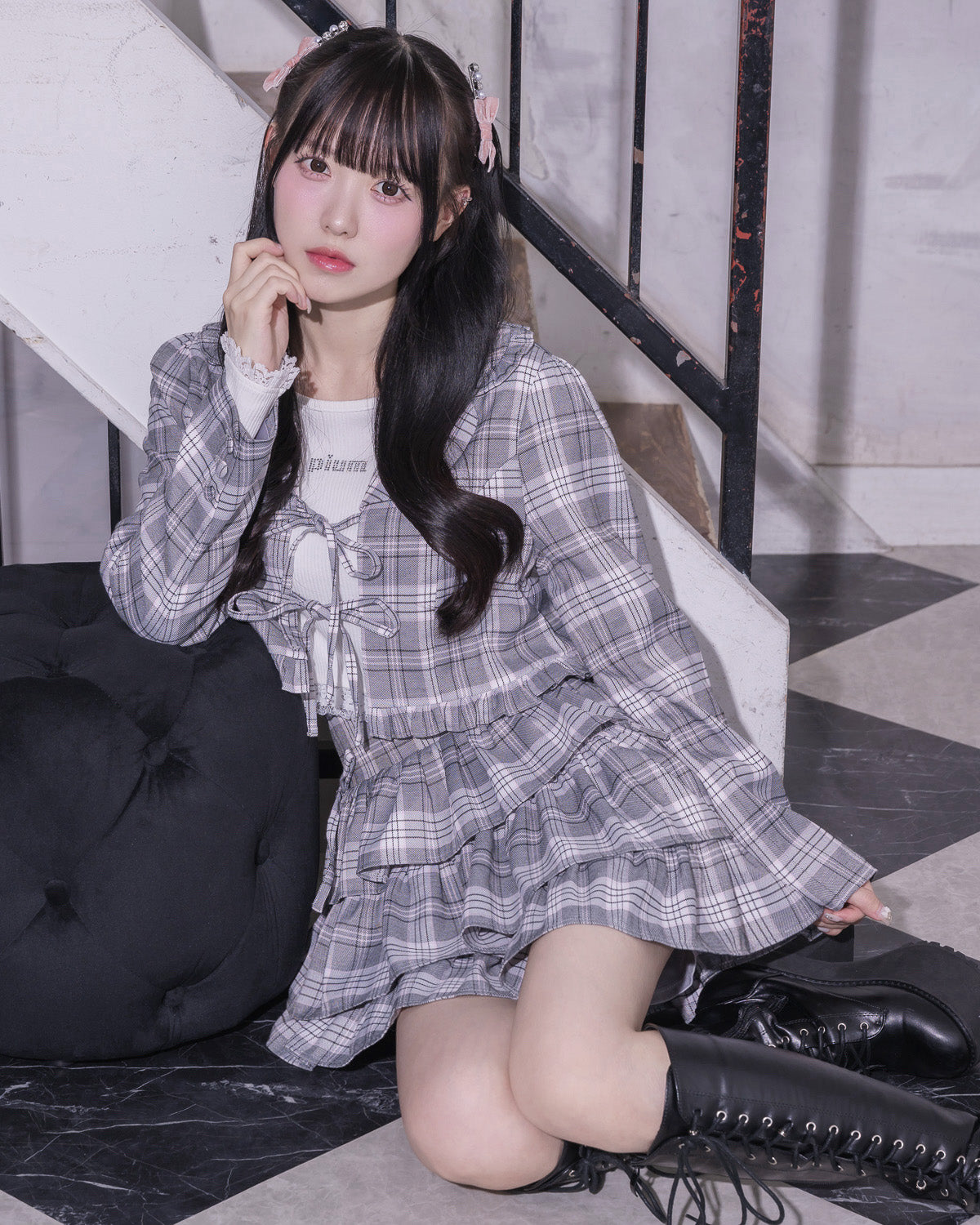 モデル身長:159cm/着用カラー:グレー