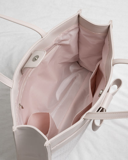 フロントリボンドットチュールトートバッグ