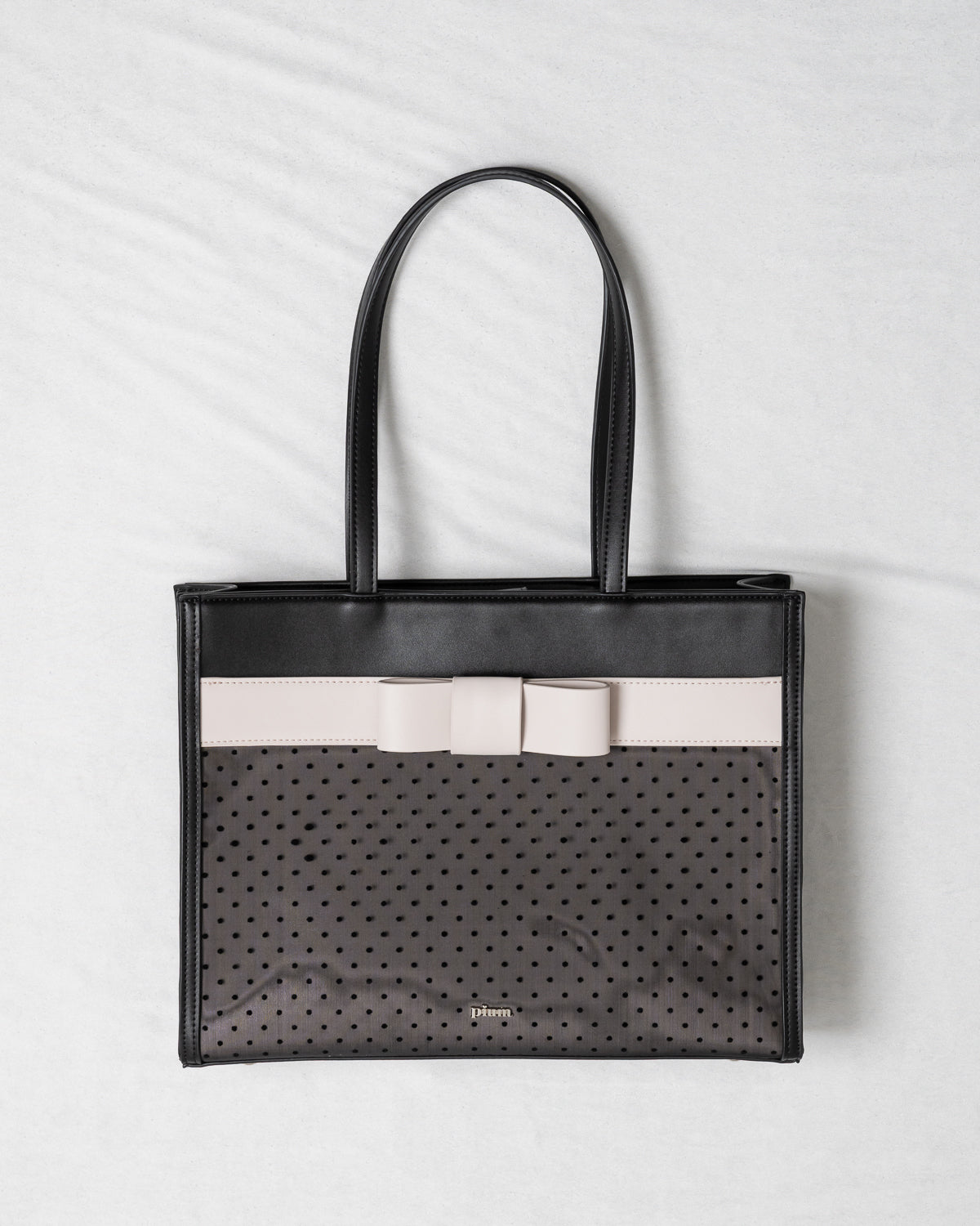 フロントリボンドットチュールトートバッグ – pium