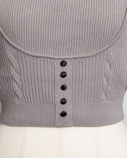 チョーカー付きケーブルカーデ×キャミセット