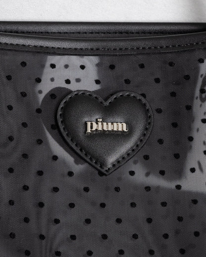piumハートドットチュールクリアバッグ
