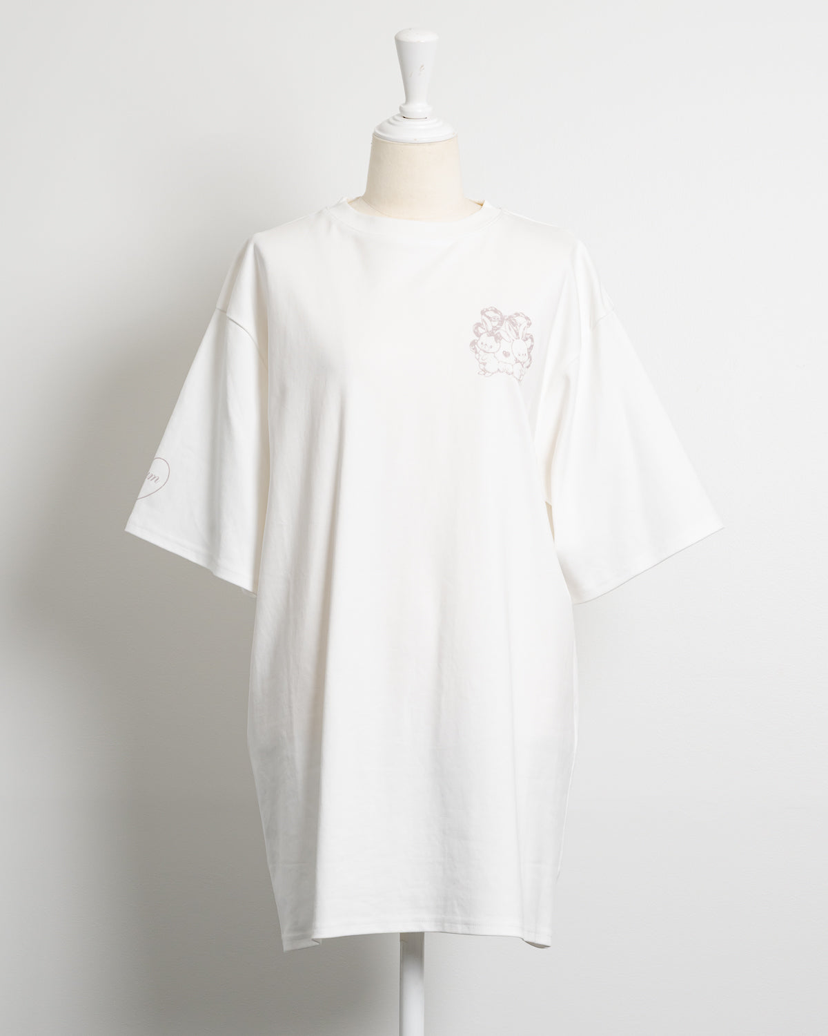 リボンクロスラメプリントオーバーサイズTシャツ – pium