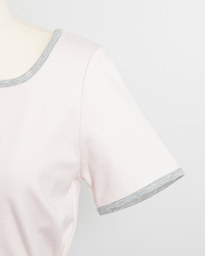 バイカラーTシャツ×ティアードスカートセット