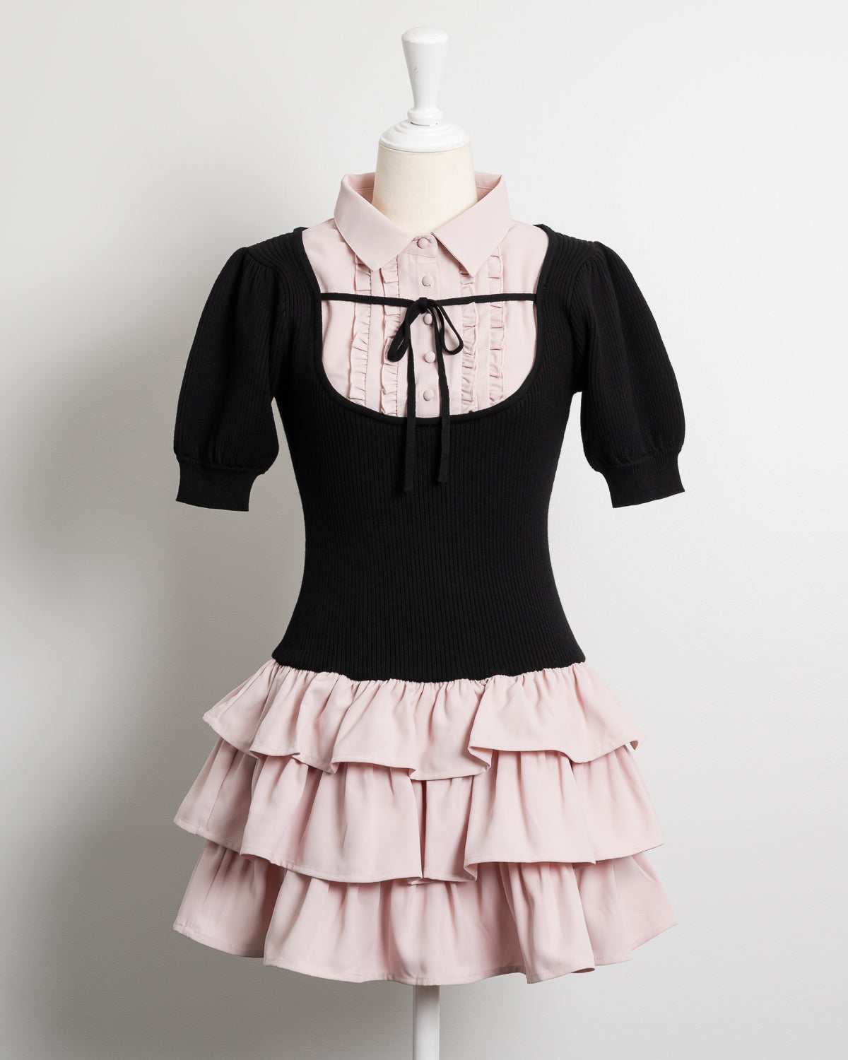 レイヤードティアードニットワンピース – pium