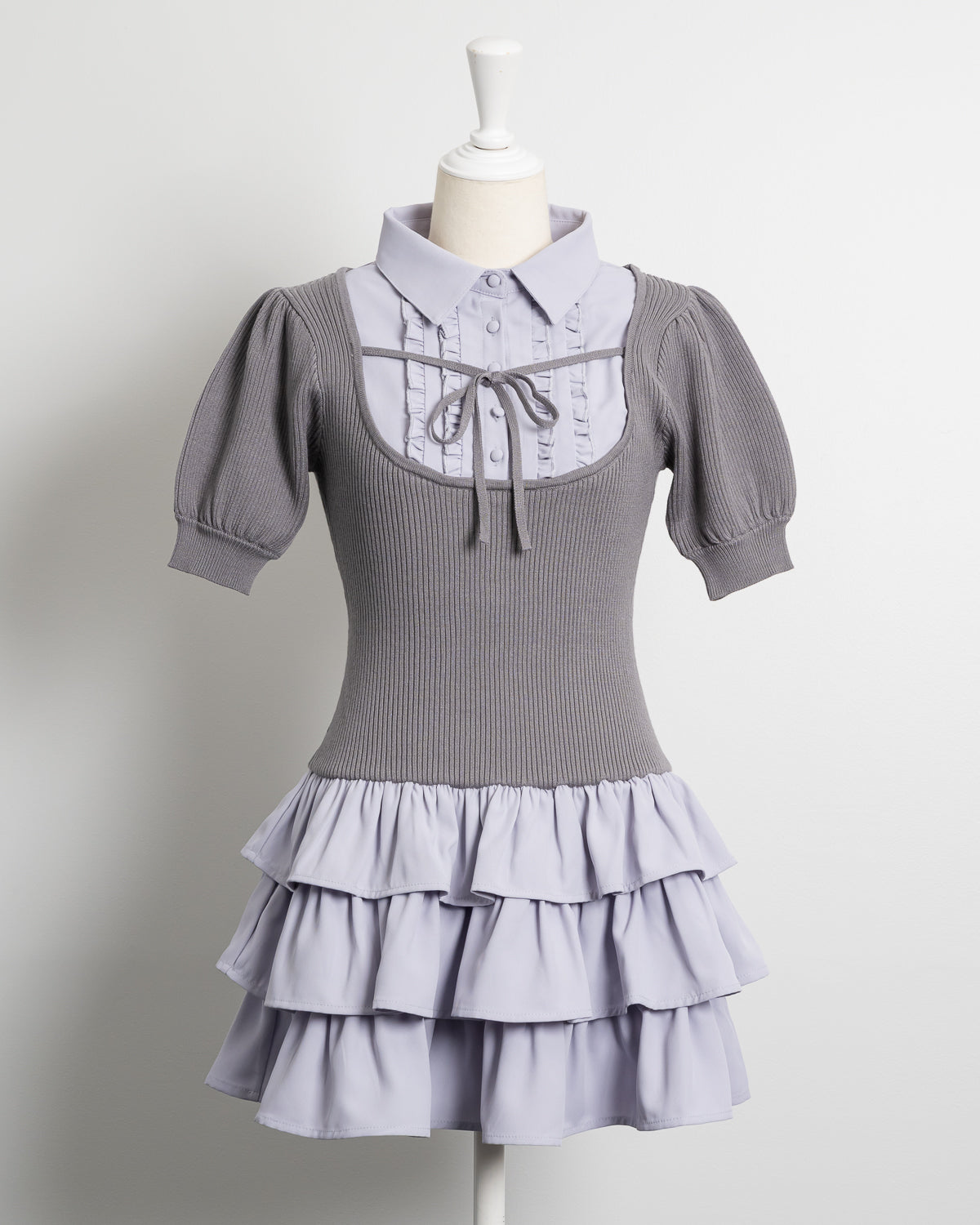 レイヤードティアードニットワンピース – pium