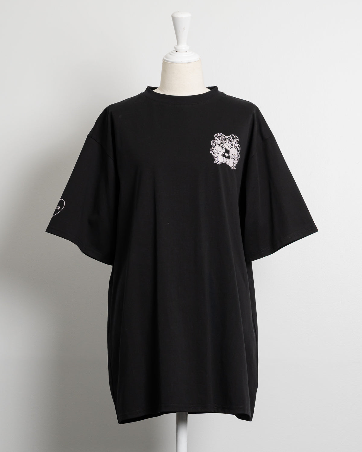 リボンクロスラメプリントオーバーサイズTシャツ – pium