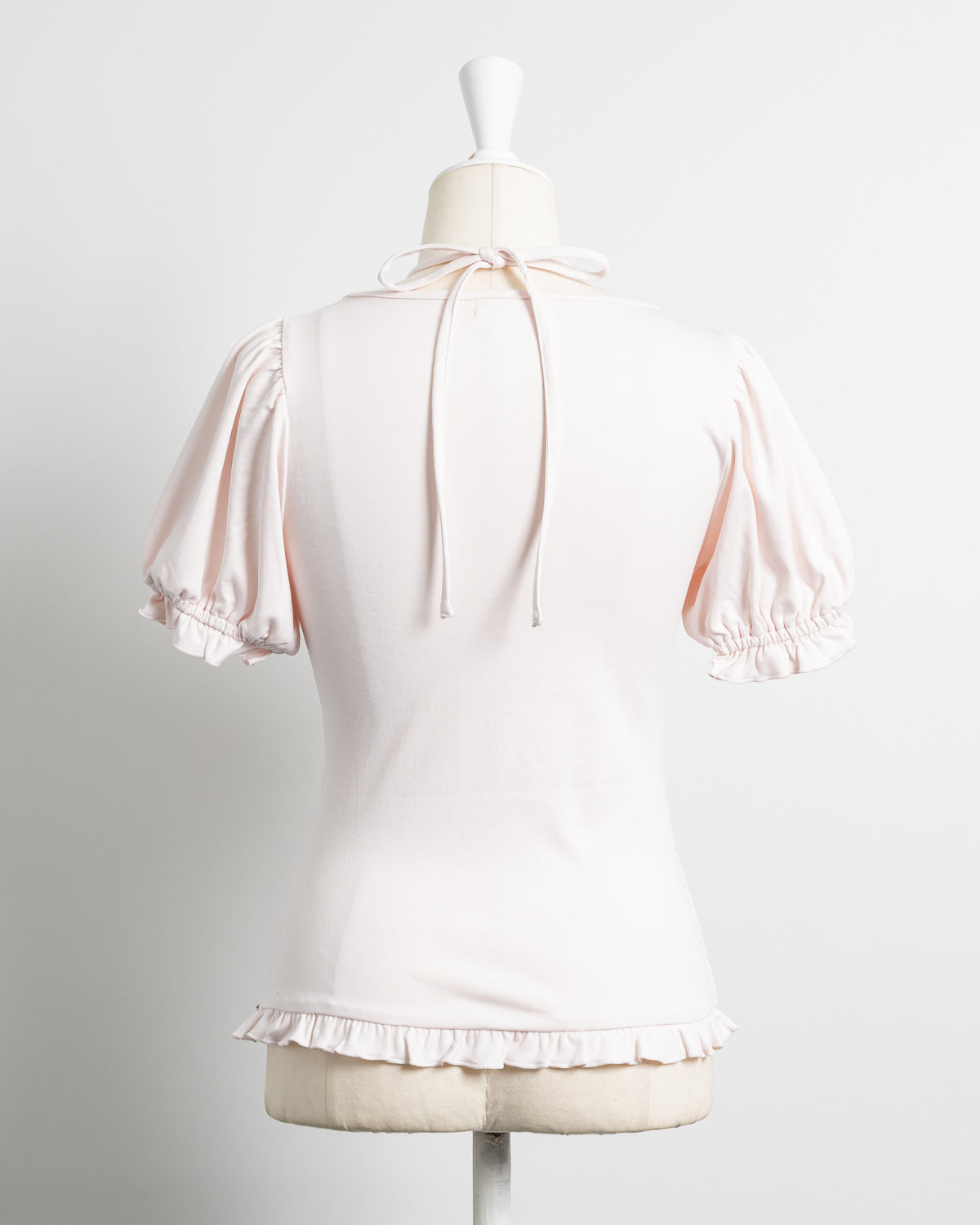フロントリボンパフスリーブTシャツ