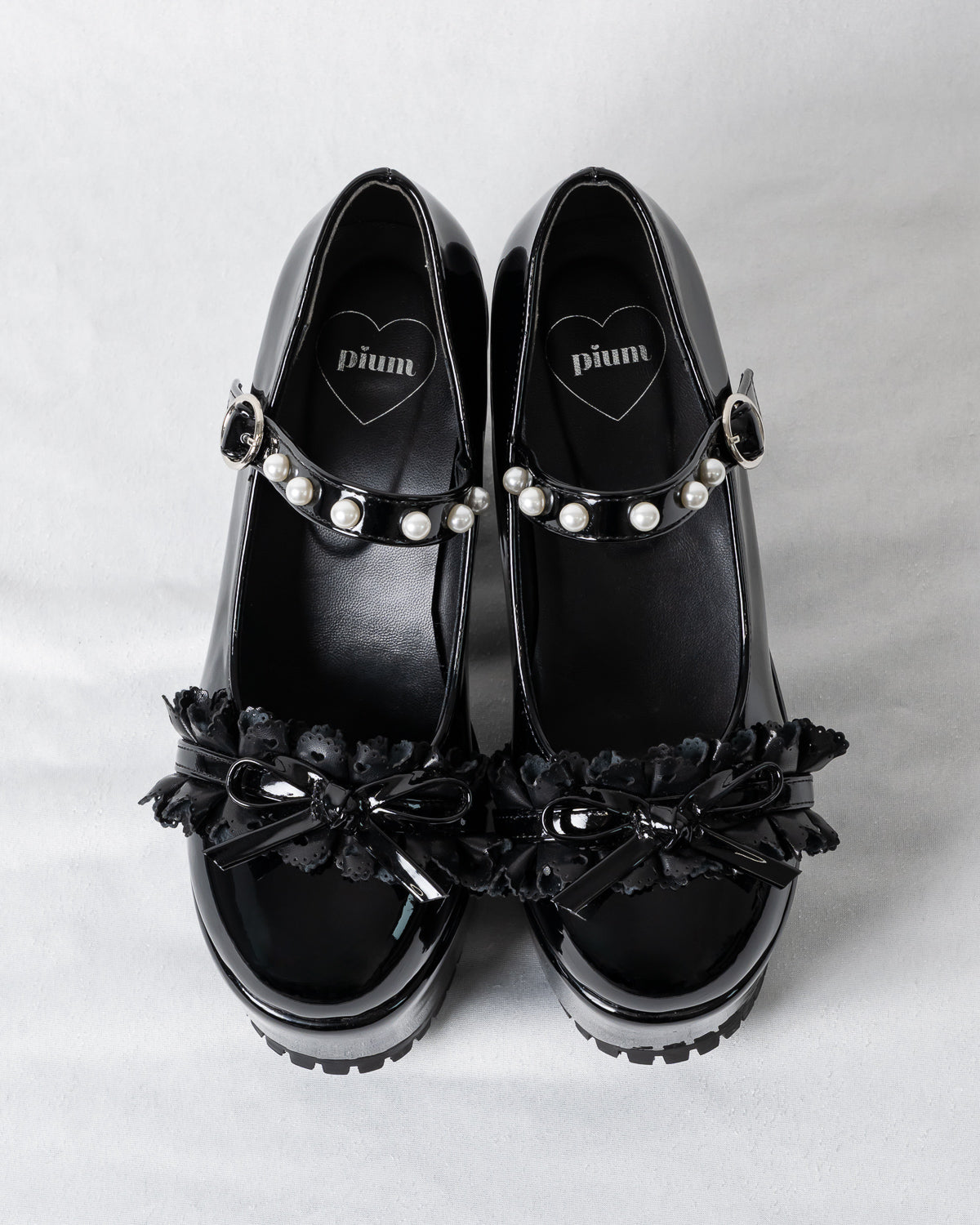レースフリルエナメルパンプス – pium