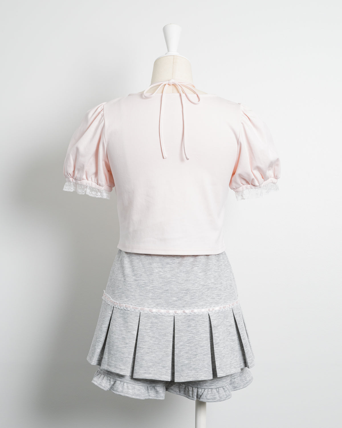 リボンパフT×プリーツミニスカパンセット