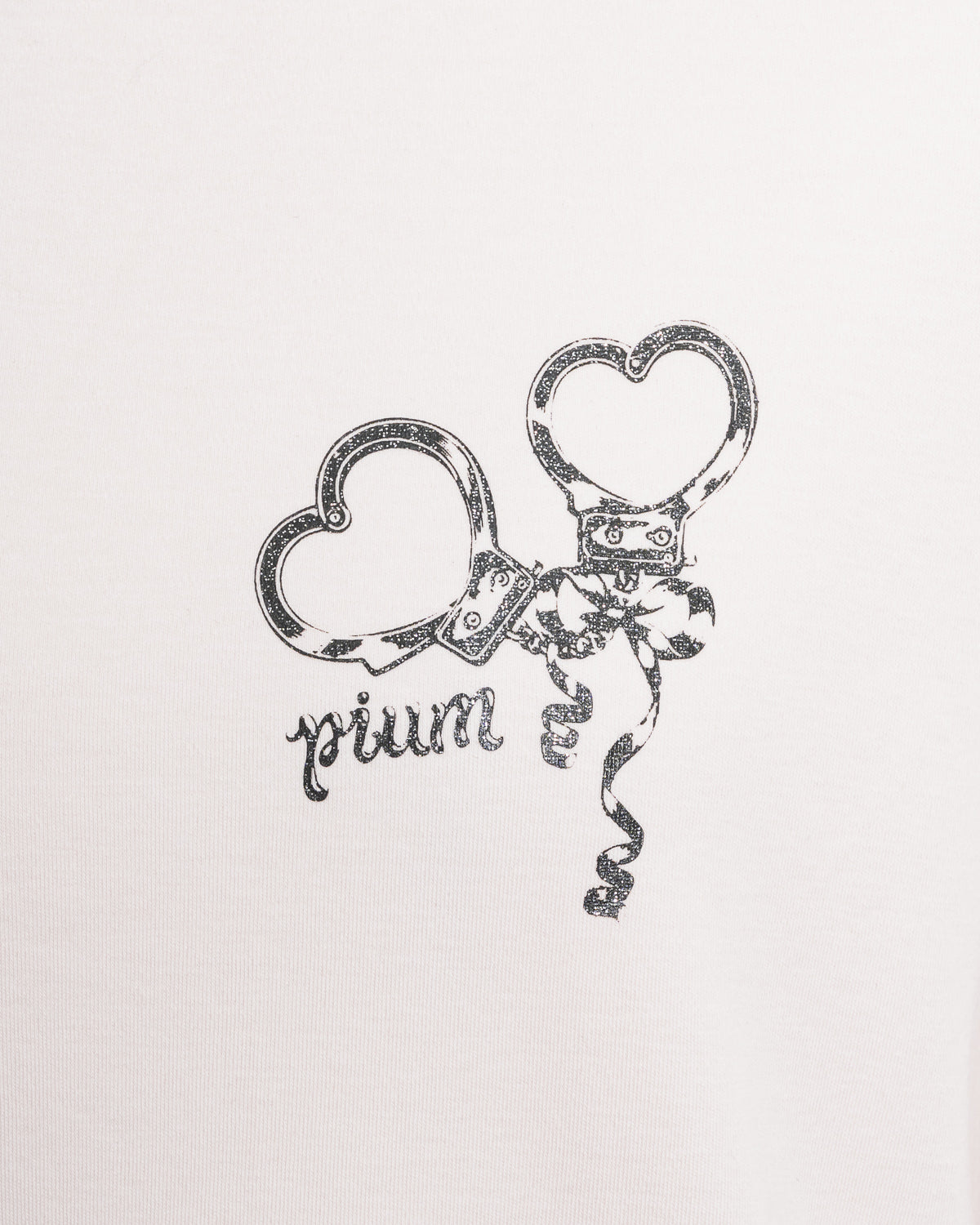 pium teddy friends ラメプリントオーバーサイズ半袖Tシャツ