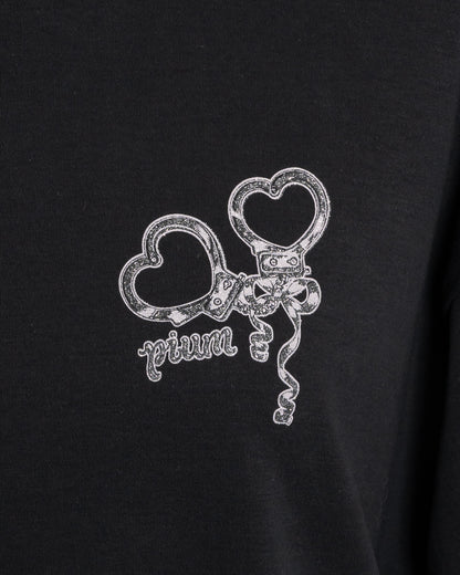 pium teddy friends ラメプリントオーバーサイズ半袖Tシャツ
