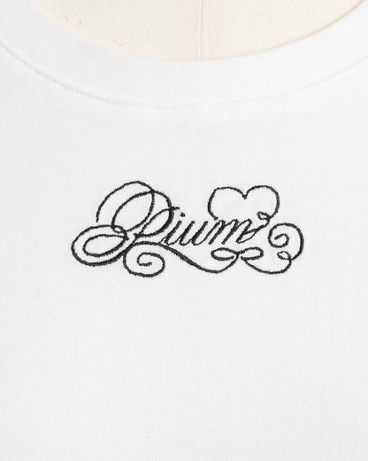 ロゴ刺繍レースリボンTシャツ