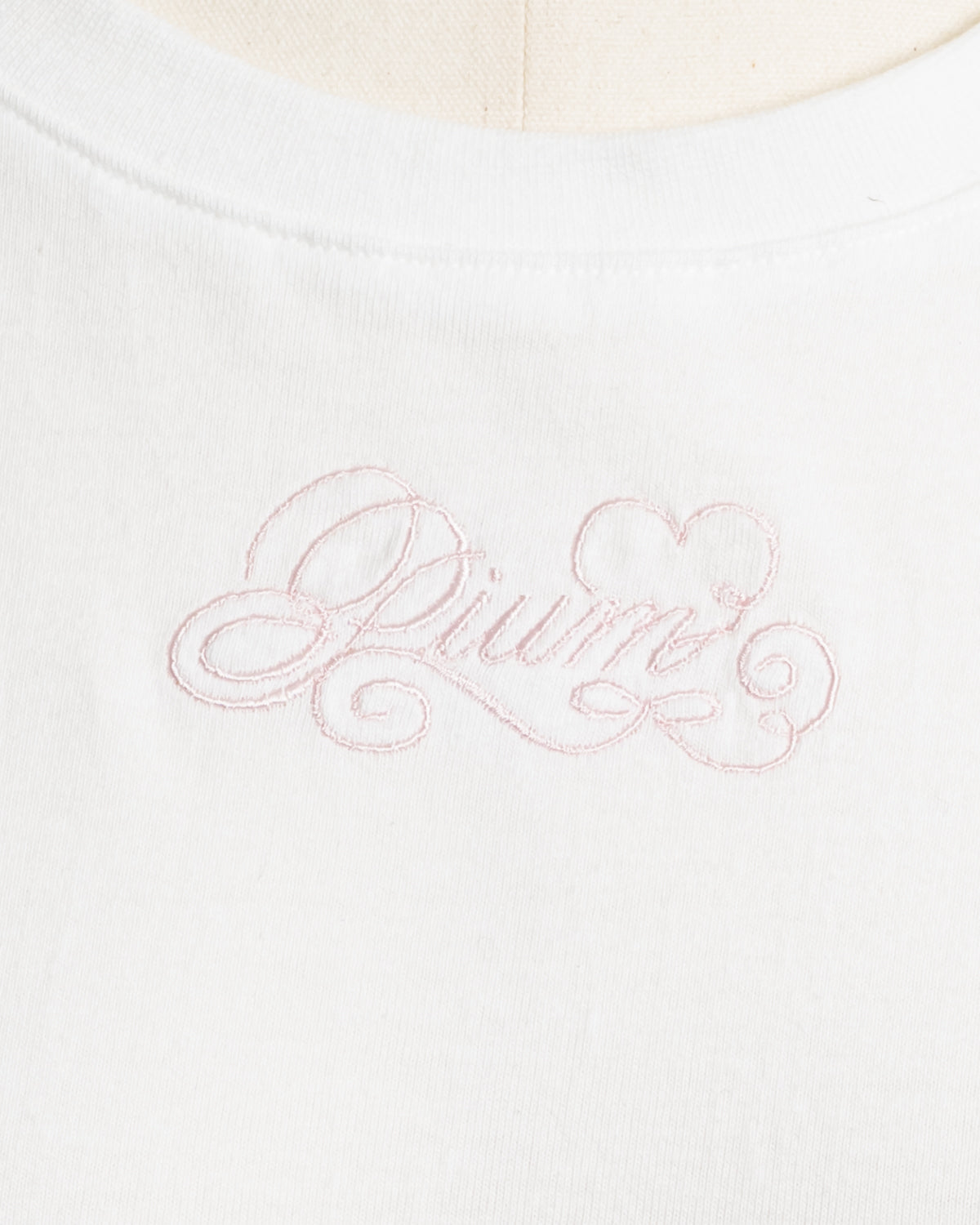 ロゴ刺繍レースリボンTシャツ