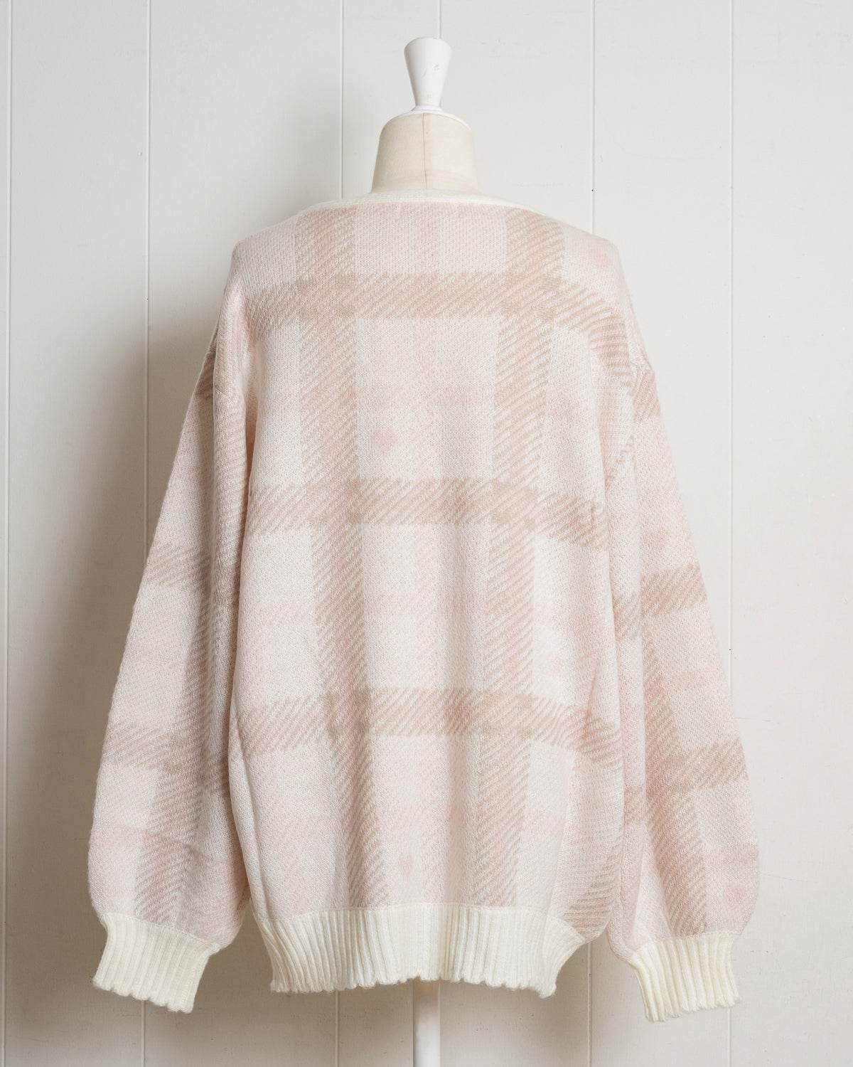 piumハートチェックロングカーディガン