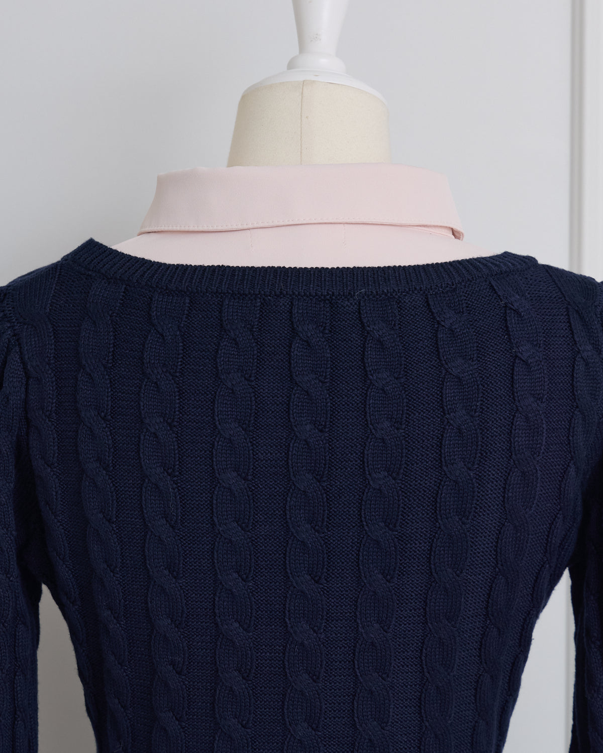 ケーブルニットバルーンワンピース