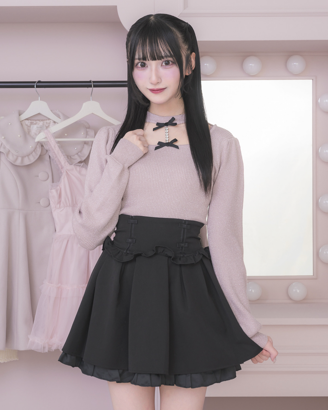 pium チョーカーベルトフリルトップス ブラック チョーカー pium チョーカーベルトフリルトップス ブラック チョーカー